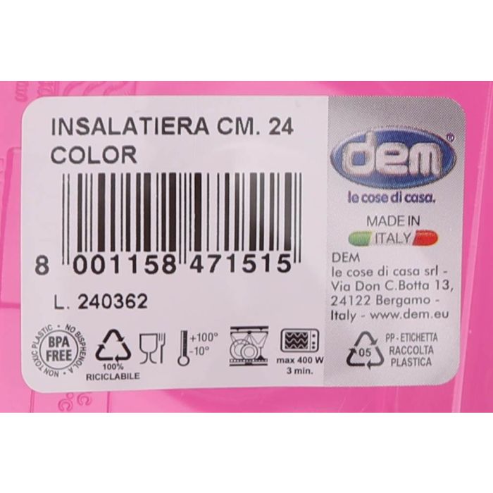 Inde Bol/Ensaladera Smaty Color 24 cm Colección Black & White (12 Unidades)