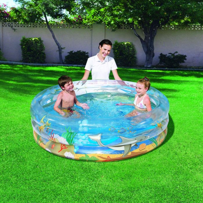 Bestway Piscina Hinchable 3 Aros Transparente Tropical 150x53 cm +6 Años Jardin 51045 1