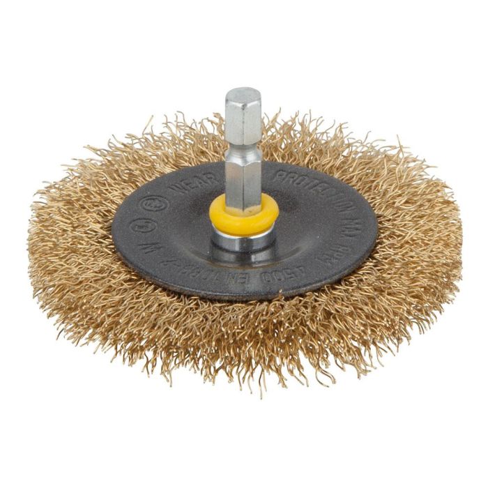 Wolfcraft Cepillo de disco de alambre de latón ø75x10mm 2110000 - Vástago hexagonal 6,35mm 1/4" 0 Wolfcraft Cepillo de disco de alambre de latón ø75x10mm 2110000 - Vástago hexagonal 6,35mm 1/4" 0