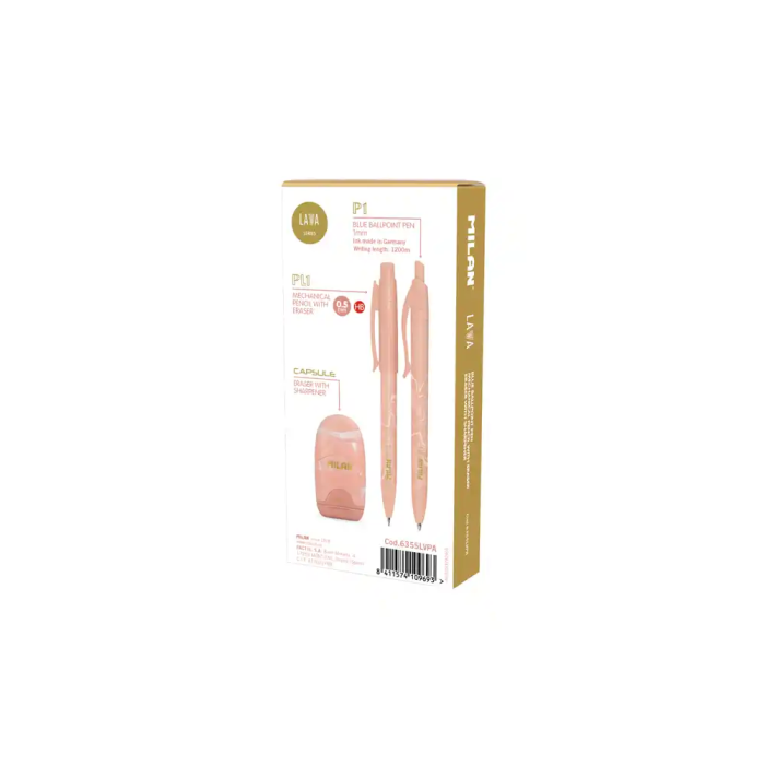 Milan Set escritura serie Lava P1 + PL1 0,5 mm con goma capsule rosa 2