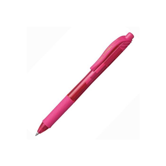 Pentel bolígrafo energel retráctil punta 0.7mm rosa -12u-
