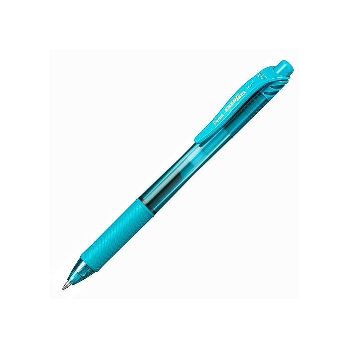 Pentel Bolígrafo Energel Retráctil Punta 0.7 mm Azul Turquesa Caja 12 Ud