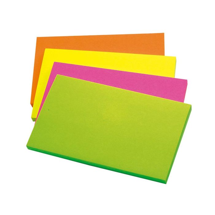 Bloc De Notas Adhesivas Quita Y Pon Q-Connect 127x76 mm Fsc 100 Hojas Fluorescentes Pack De 12 -Surtidas En 4 Colores 2