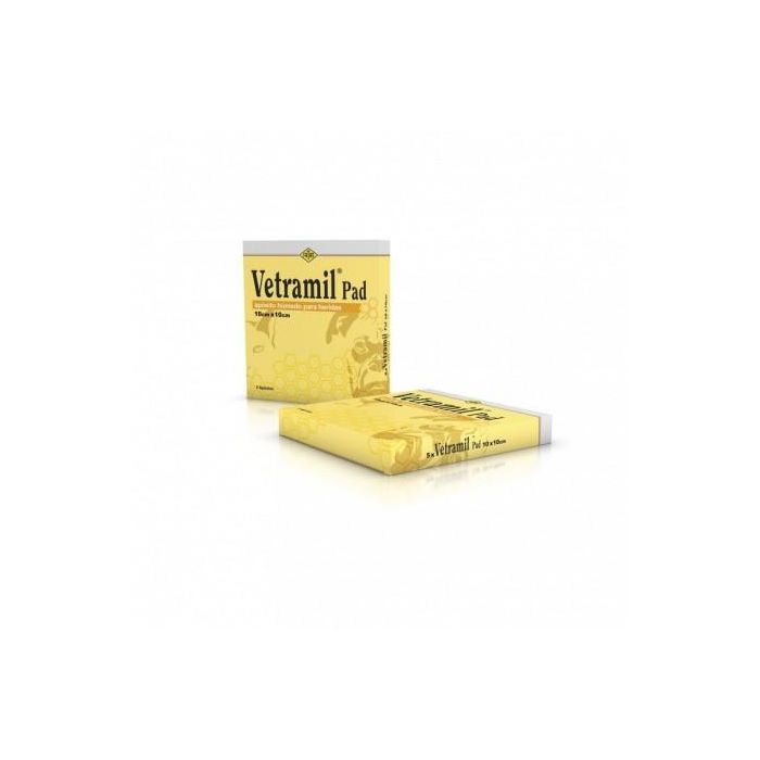 Vetramil Pad 5 Apósitos 10x10 cm con Miel para Cicatrización de Heridas