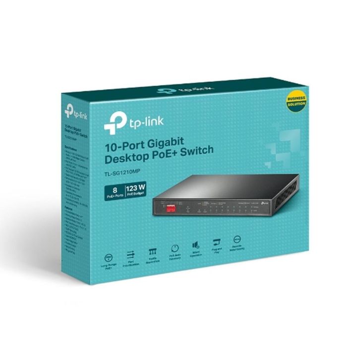 TP-LINK TL-SG1210MP Switch No Administrado Gigabit Ethernet 9 Puertos con PoE Negro 2
