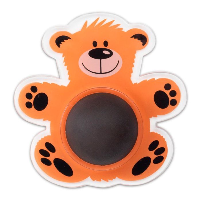 Inofix Tope de pared adhesivo oso naranja, protector de golpes, 63x63x18mm