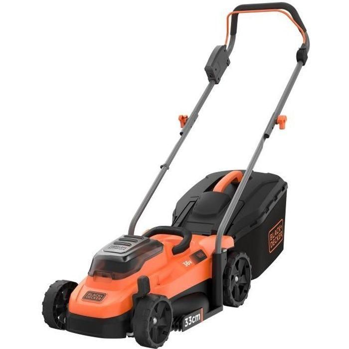 BLACK & DECKER Cortacésped inalámbrico 33cm LITIO 36V - 2,5Ah - 1 batería -1 cargador - 1 persiana mulching - BCMW3336L1-QW