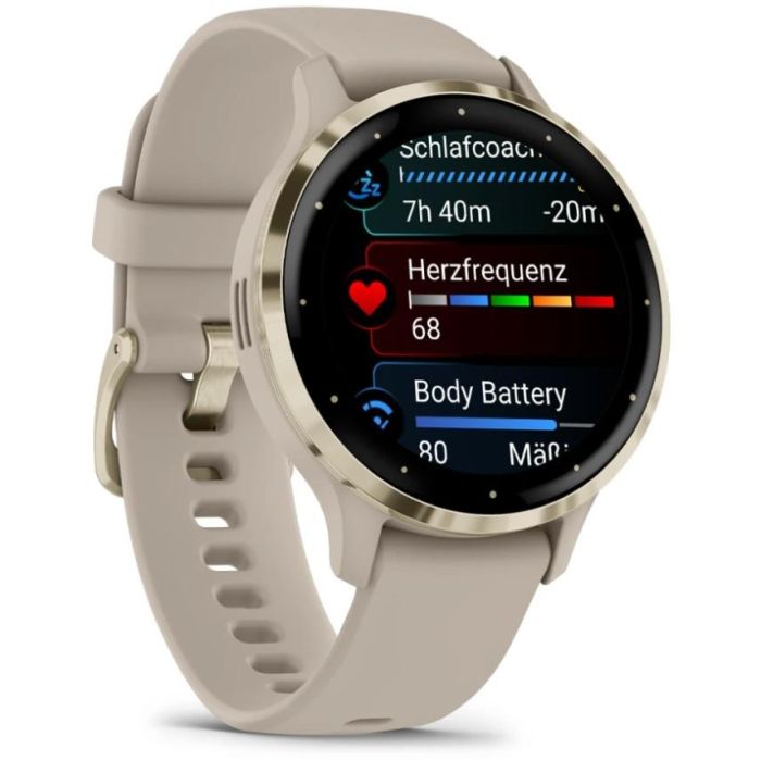 Garmin Venu 3S french gray/softgold Reloj Inteligente con GPS y Monitor de Actividad AMOLED Pantalla Táctil 1.2" Unisex Sumergible 2