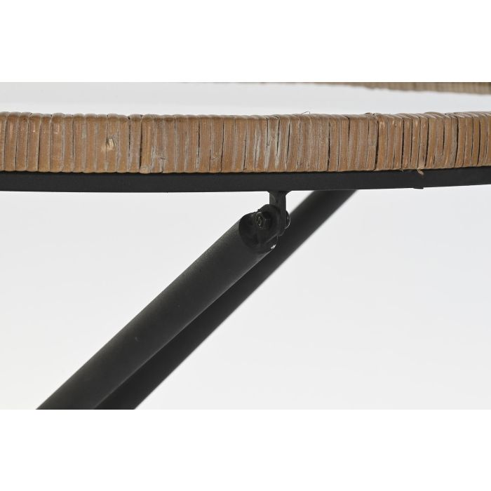 DKD Home Decor Mesa Auxiliar Scandi Desmontable de Metal y Cristal, Negro y Natural, 80x48x80 cm 3 DKD Home Decor Mesa Auxiliar Scandi Desmontable de Metal y Cristal, Negro y Natural, 80x48x80 cm 3