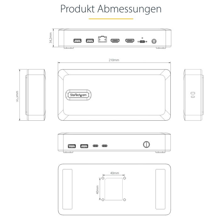 StarTech USB4 DOCKING STATION DUAL 4K - USB-C 40Gbps, Doble HDMI 4K 60Hz, 100W PD, 6x USB StarTech USB4 DOCKING STATION DUAL 4K - USB-C 40Gbps, Doble HDMI 4K 60Hz, 100W PD, 6x USB
