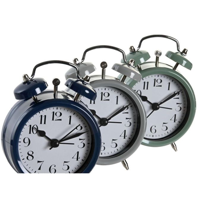 Reloj Despertador DKD Home Decor Azul Verde Gris Vintage (3 Unidades) 1 Reloj Despertador DKD Home Decor Azul Verde Gris Vintage (3 Unidades) 1