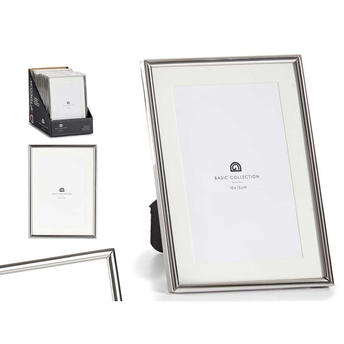 Portafotos Acero Plateado 10x15 cm Giftdecor - Plata, Cristal (36 Unidades) Portafotos Acero Plateado 10x15 cm Giftdecor - Plata, Cristal (36 Unidades)