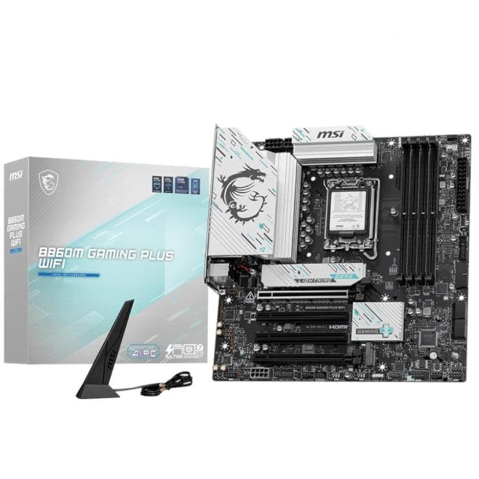 MSI Placa Base B860M Gaming Plus WiFi, LGA 1851, Intel B860, DDR5, WiFi 7, Bluetooth 5.4, USB 10Gbps, mATX - 911-7E42-003