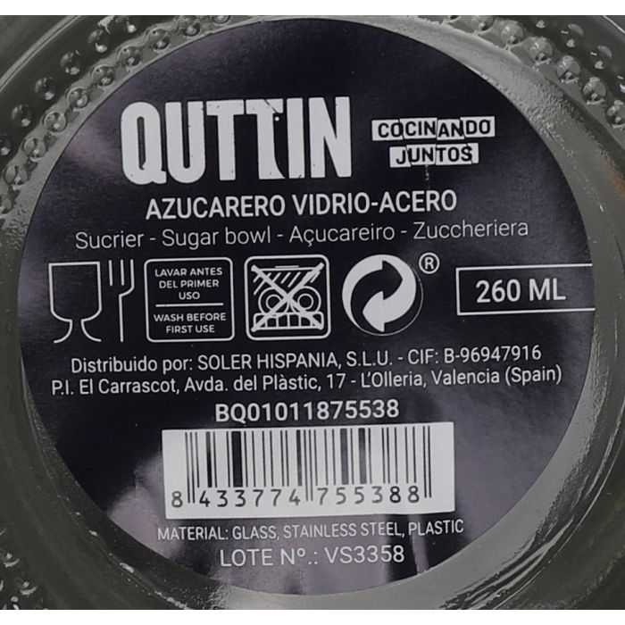 Azucarero de Vidrio y Acero Qutti - Quttin (12 Unidades) 5 Azucarero de Vidrio y Acero Qutti - Quttin (12 Unidades) 5