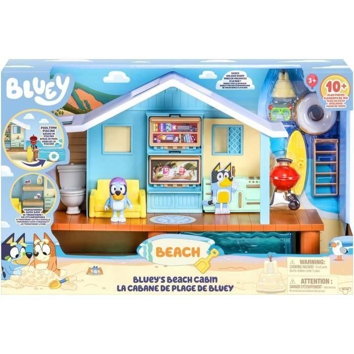 Bluey's Beach Hut - BLUEY - Playset con figura exclusiva y más de 10 accesorios