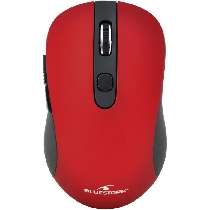 Ratón Bluestork M-WL-OFF60-RED Negro/Rojo