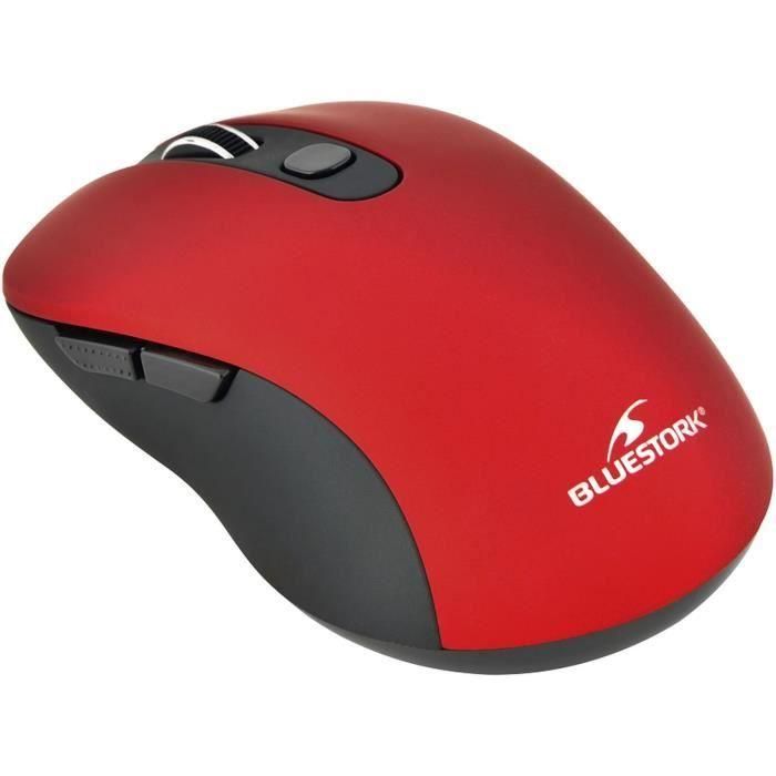 Ratón Bluestork M-WL-OFF60-RED Negro/Rojo 2