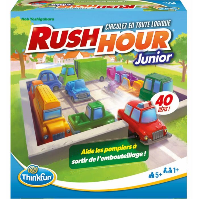 ThinkFun-Rush Hour Junior-Juego de lógica-Puzzle-Atasco de tráfico-40 desafíos 4 niveles-1 jugador o más de 5 años-Ravensburger-76604