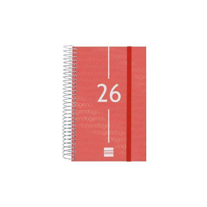 Finocam Agenda Espiral E5-117x181 mm 1Dp Tapa Pp Rojo 2026