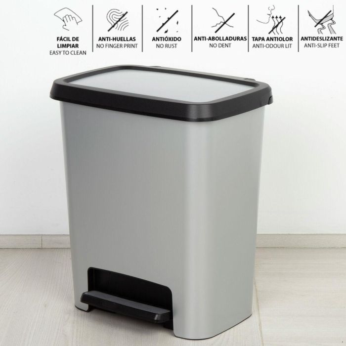 Cubo de basura Curver Gris Plástico 25 L (5 Unidades) 5 Cubo de basura Curver Gris Plástico 25 L (5 Unidades) 5