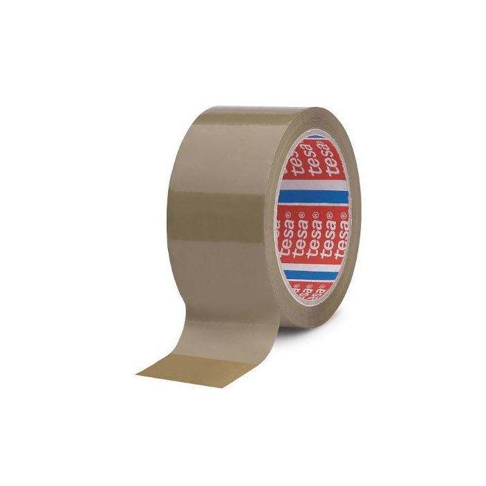 Tesa Cinta de Embalar de Polipropileno Marrón 28 micras 50 mm x 66 m, Pack de 6 Unidades
