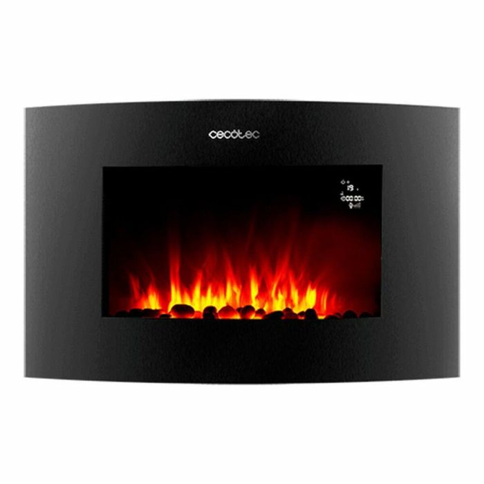 Chimenea Eléctrica Decorativa de Pared Cecotec Ready Warm 3550 Curved Flames Connected Negro 1000 - 2000 W