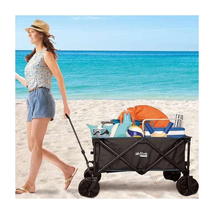 Carro de playa plegable 91x49x99cm con ruedas grandes. 1 Carro de playa plegable 91x49x99cm con ruedas grandes. 1