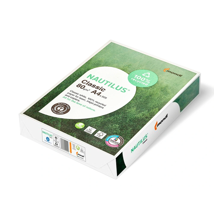 Nautilus Papel Multifuncion Din A4 80 Gramos Blanco 500 Hojas 100% Reciclado 5