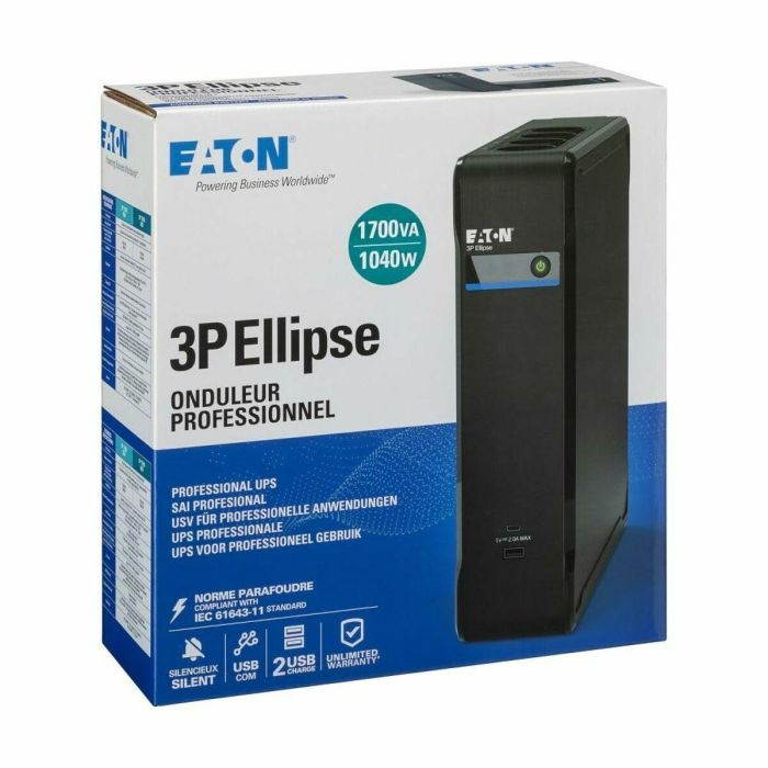 Eaton 3P Ellipse 3P1700UI SAI para PC Profesional o TPV Protección Sobretensiones 1700VA 1040W 3
