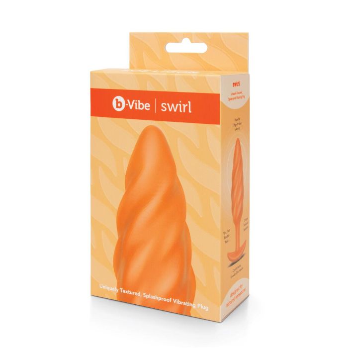 Plug Vibrador Anal B-Vibe Swirl Texture Naranja Plug Vibrador Anal B-Vibe Swirl Texture Naranja