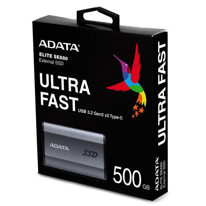 ADATA SE880 SSD Externo Portátil 500GB USB 3.2 Gen2 x2 hasta 2000 MB/s para Productividad y Gaming Gris Titanio 5