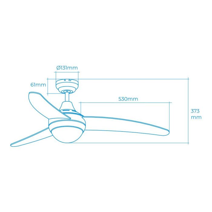 Ventilador de techo modelo egeo. color blanco. potencia: 60w aspas: ø122cm con mando a distancia edm 1