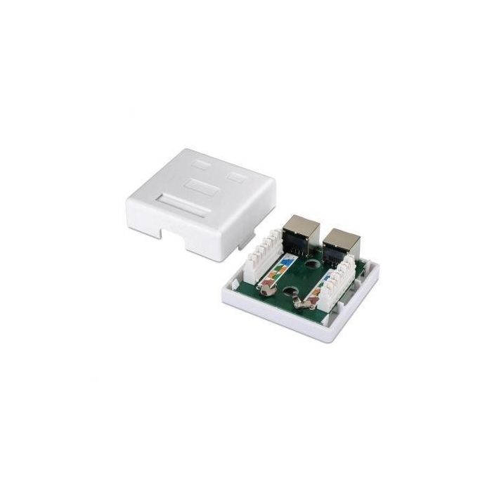 Aisens A139-0304 Roseta de Superficie RJ45 Cat.6 FTP 2 Tomas Blanco 1