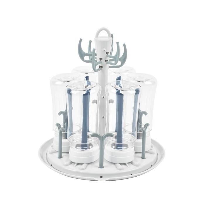 Babymoov Escurridor de Botellas Compacto para Bebé, Capacidad 6, Ramas Extraíbles y Ajustables con Recipiente Desmontable 1