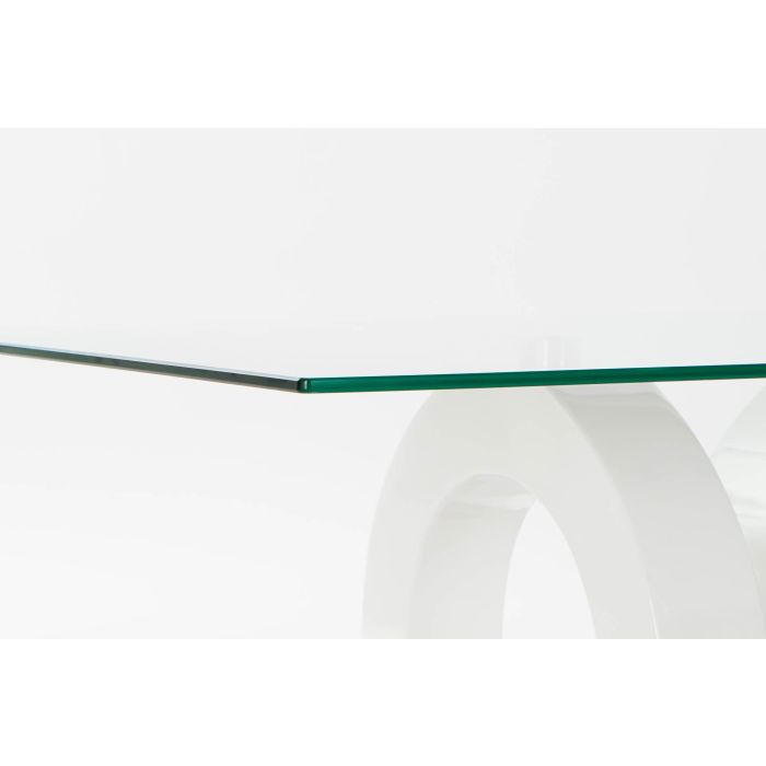 DKD Home Decor Mesa Centro Moderno Blanco Transparente Cristal y MDF 60 x 45 x 110 cm 3