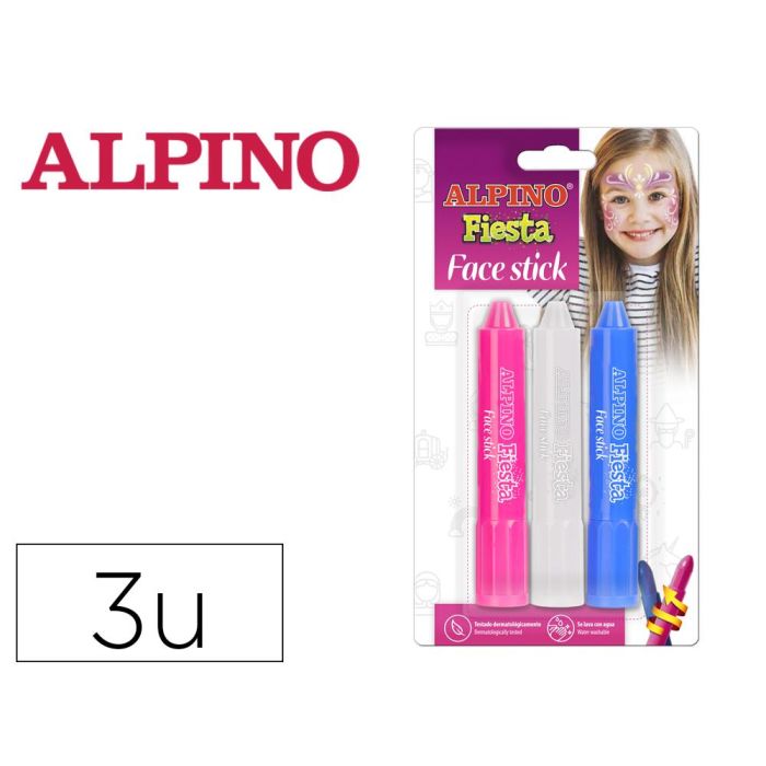 Barra De Maquillaje Alpino Fiesta Face Stick Princesas Blister De 3 Unidades Colores Surtidos