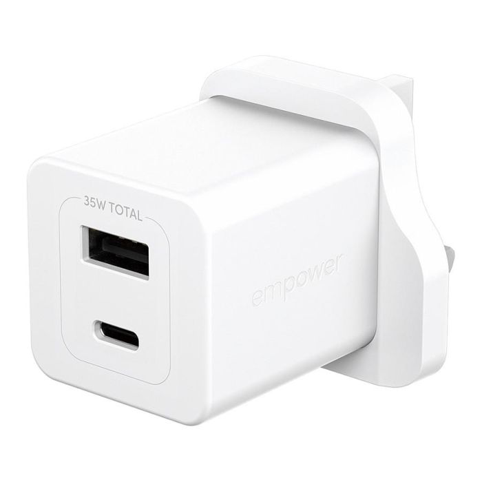 PanzerGlass empower™ Turbo 35W Cargador Rápido con USB-C y USB-A, Enchufe UK, Blanco Plata 0 PanzerGlass empower™ Turbo 35W Cargador Rápido con USB-C y USB-A, Enchufe UK, Blanco Plata 0