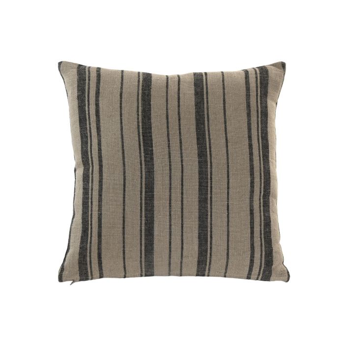DKD Home Decor Cojín Tradicional de Lino Natural y Negro 50 x 50 cm (2 Unidades)