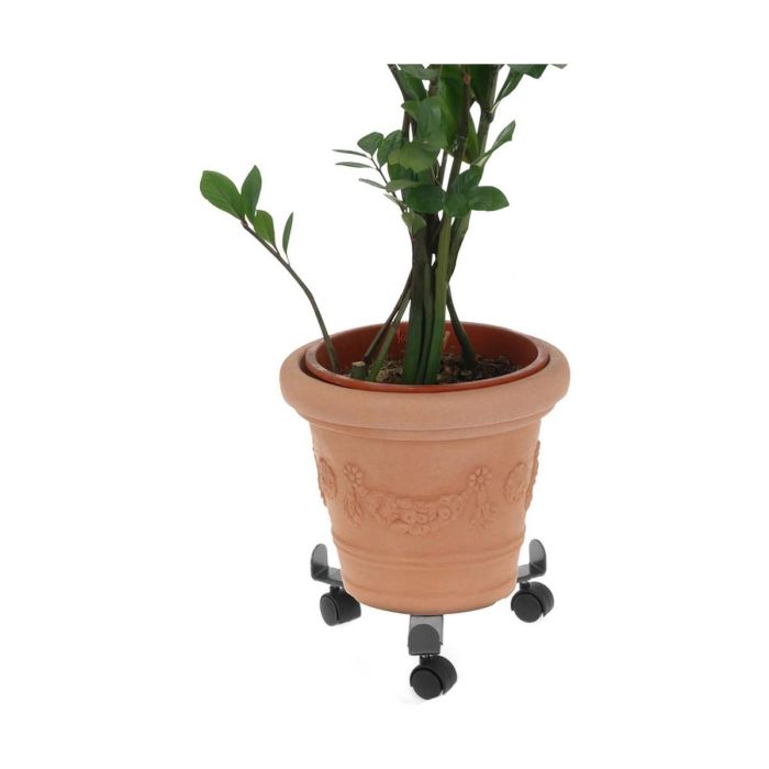 Soporte con Ruedas para Macetas Ajustable Gris Metal (30 cm) 1
