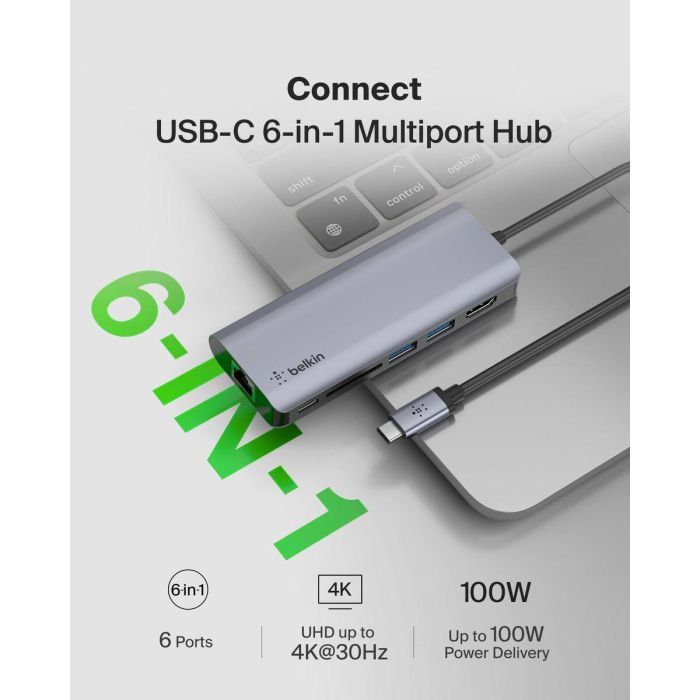 Hub USB Belkin AVC008BTSGY Plateado 19 Hub USB Belkin AVC008BTSGY Plateado 19