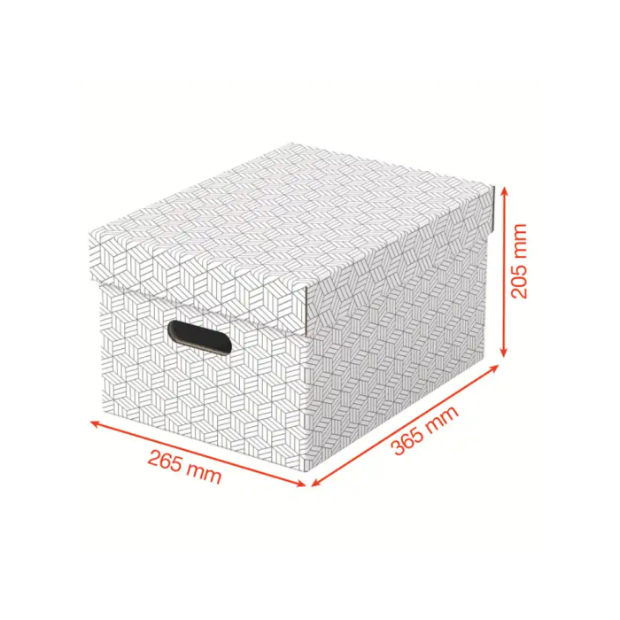 Esselte Caja de almacenaje mediana color blanco 365x265x205 mm Pack de 3 unidades 5
