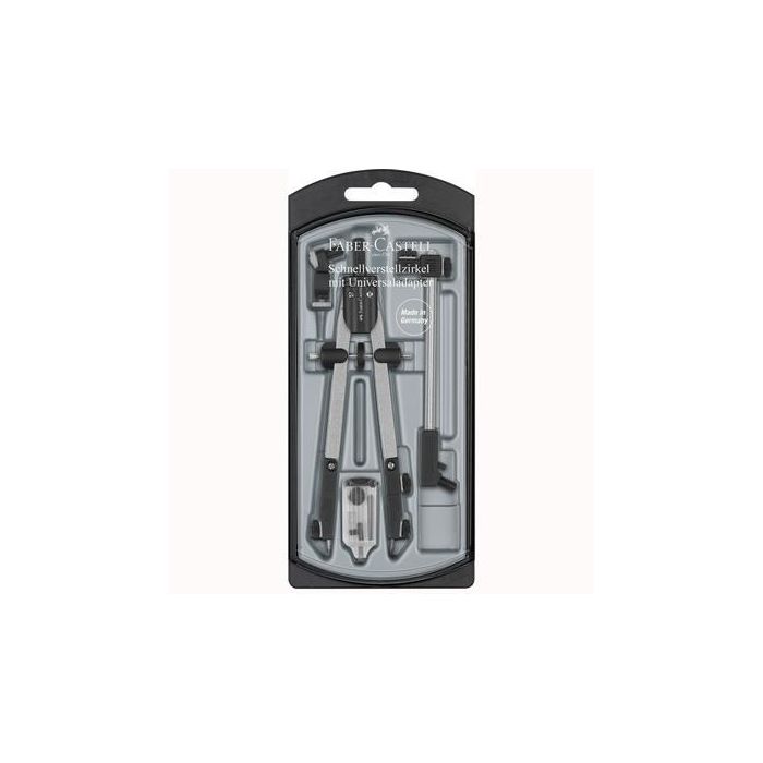 Faber Castell Compás De Ajuste Rápido Adaptador Universal Alargadera Y Accesorios