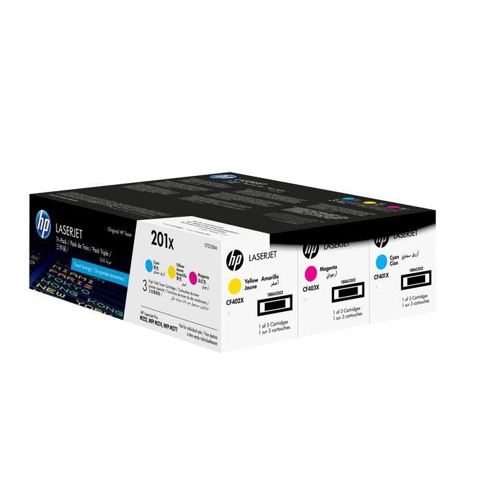HP 201X 3-pack High Yield Cyan/Magenta/Yellow Original LaserJet Toner Cartridges 6 HP 201X 3-pack High Yield Cyan/Magenta/Yellow Original LaserJet Toner Cartridges 6