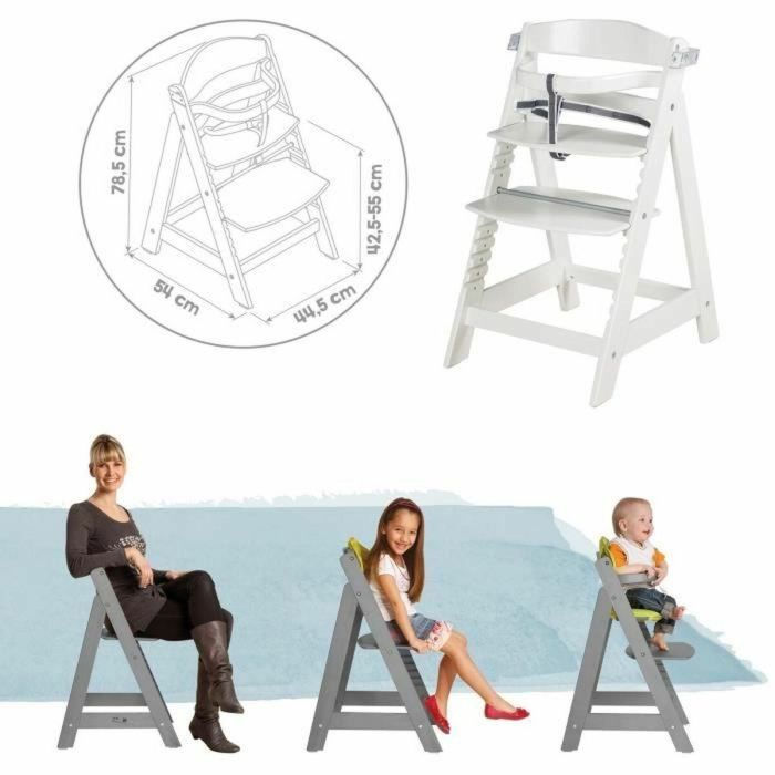 Roba ROB4005317310749 Trona SIT UP CLICK & FUN Bandeja Extraíble Altura Regulable Hasta 70 kg Madera Lacada Blanca 2