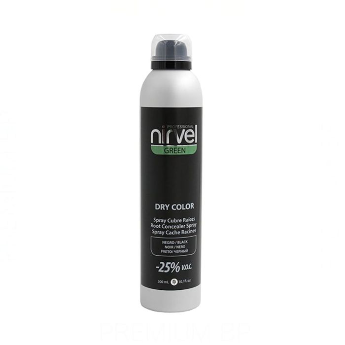 Nirvel Spray de Color Seco Negro 300 Ml para Cubrir Raíces Nirvel Spray de Color Seco Negro 300 Ml para Cubrir Raíces