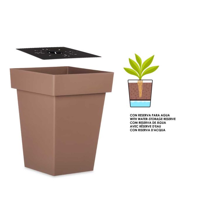 Maceta Cuadrada Marron Con Reserva Agua 40Cm Ibergarden (6 Unidades) 1 Maceta Cuadrada Marron Con Reserva Agua 40Cm Ibergarden (6 Unidades) 1