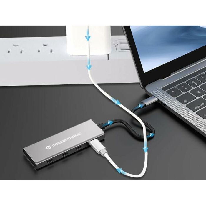 Conceptronic HUBBIES16G 4-Port USB 3.2 Gen 2 Hub, 10Gbps, USB-C a W Usb PD/Aluminum 9 Conceptronic HUBBIES16G 4-Port USB 3.2 Gen 2 Hub, 10Gbps, USB-C a W Usb PD/Aluminum 9