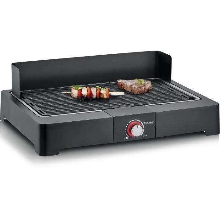 Severin - PG8567 - Barbacoa de mesa eléctrica, 2,200 W, tanque fundido de aluminio fundido, tanque de agua de humo y olfato, NOI 2 Severin - PG8567 - Barbacoa de mesa eléctrica, 2,200 W, tanque fundido de aluminio fundido, tanque de agua de humo y olfato, NOI 2