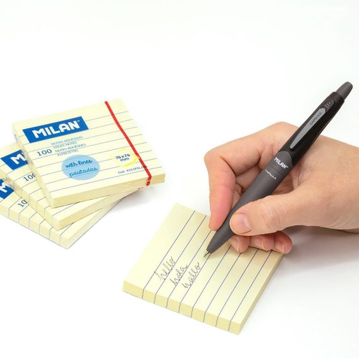 Bloc 100 notas adhesivas amarillo claro pautadas 76x76mm milan 1 Bloc 100 notas adhesivas amarillo claro pautadas 76x76mm milan 1