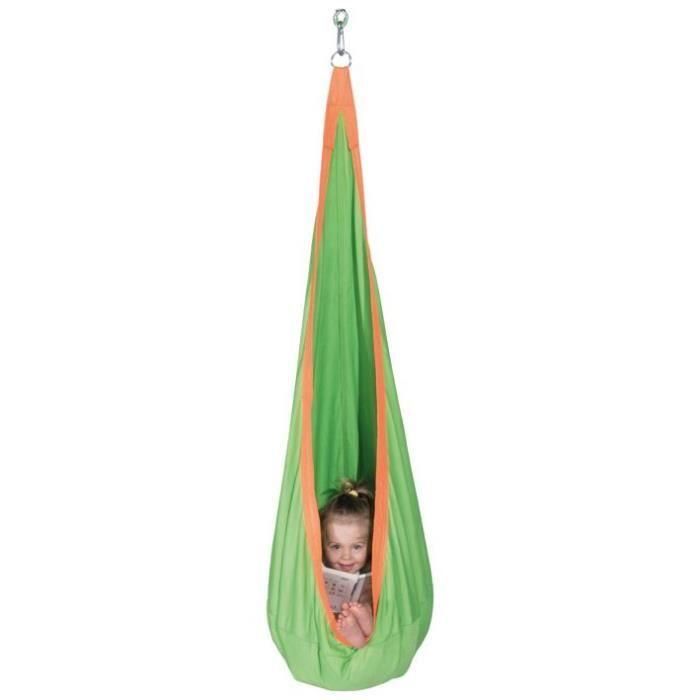 Aleo By Trigano Cocoon Hanging Canvas para Pórtico 70x70x140 cm Verde Naranja Niños +3 Años